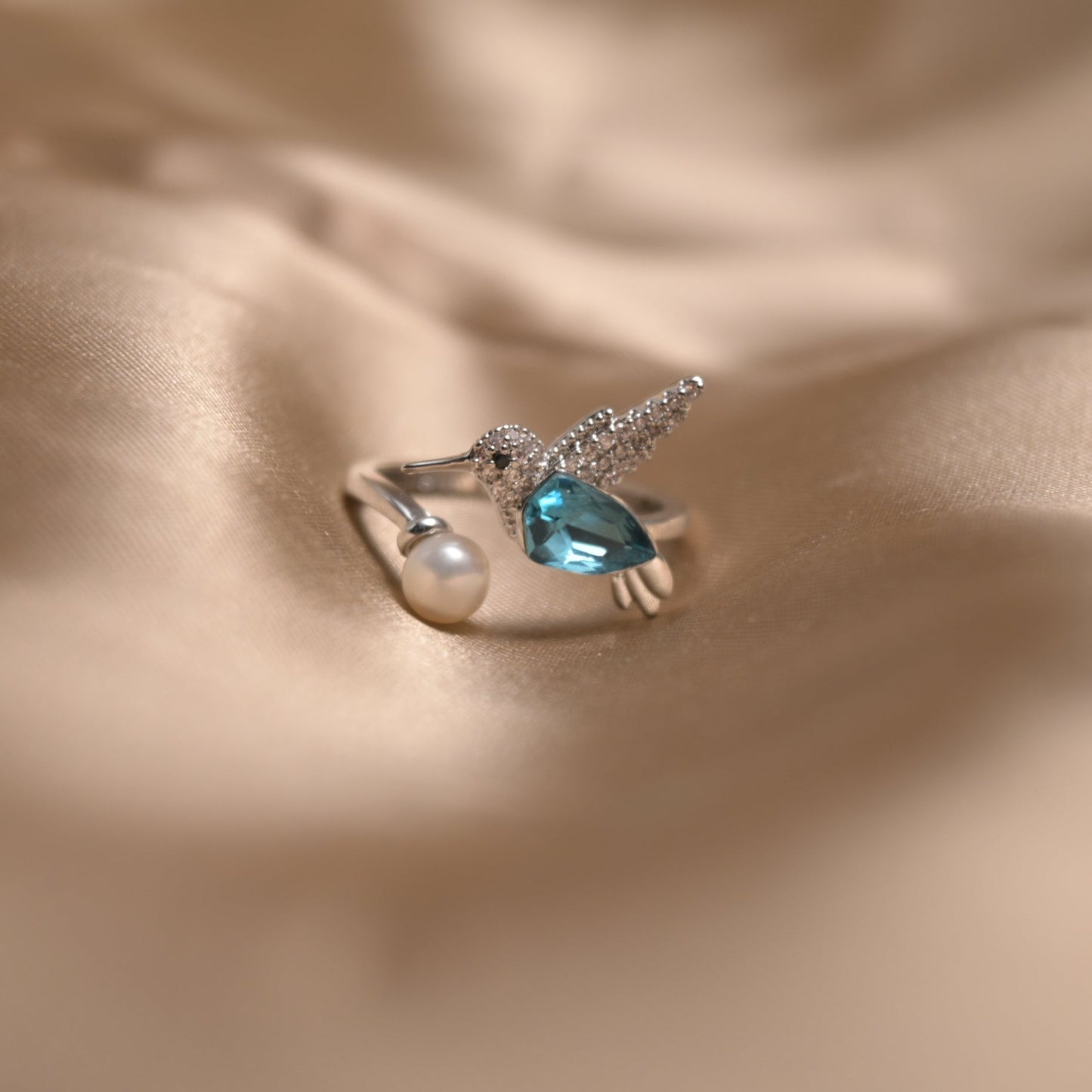 Hummingbird Pearl Ring - ZG_Pearls14K Gold PlatedZG_PearlsSilver