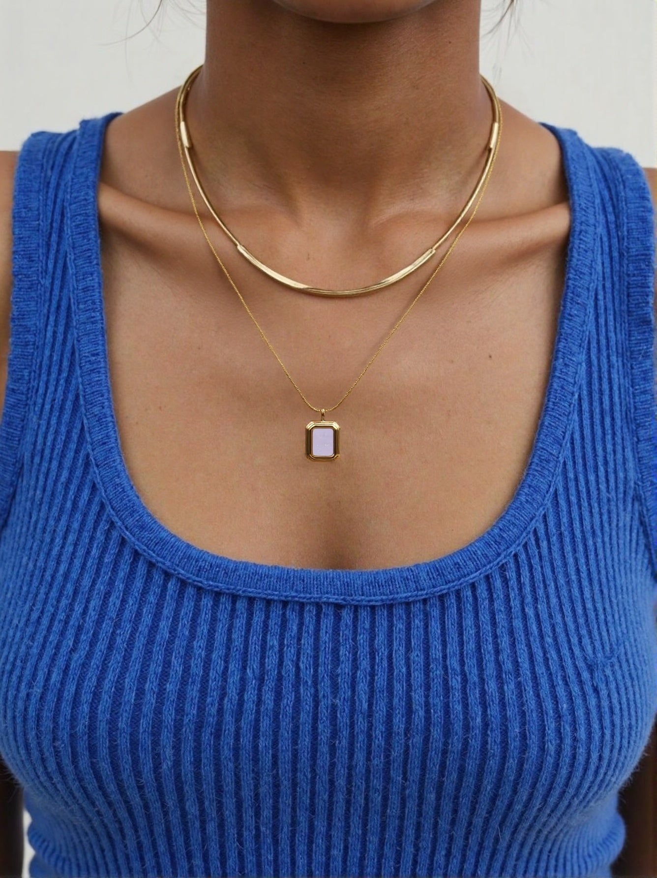 Lumière Frame Pendant Necklace - ZG_Pearlsstainless steelZG_PearlsGoldStainless steel