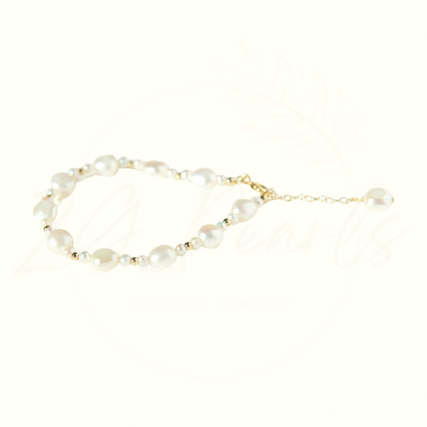 Deluxe Gold & Mixed Pearl Adjustable Bracelet