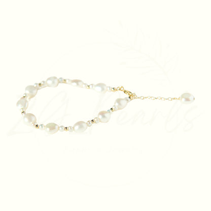 Deluxe Gold & Mixed Pearl Adjustable Bracelet