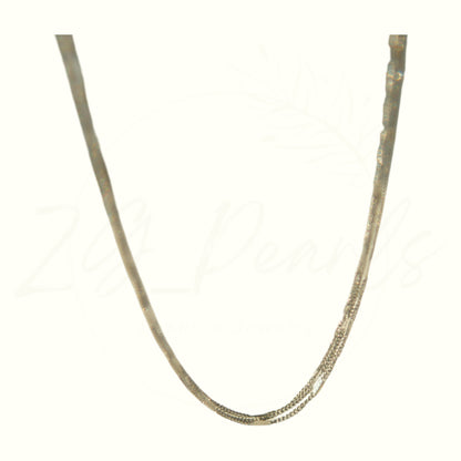 Triple-Layer Gold Stainless Steel Flat Link Choker Necklace