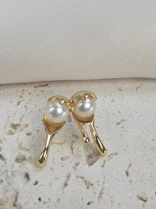 Serenity Melting Drops Freshwater Pearl Earrings