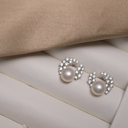 Celeste Wreath Pearl Studs - ZG_PearlsS925/Sterling SliverZG_PearlsSterling silverSilver