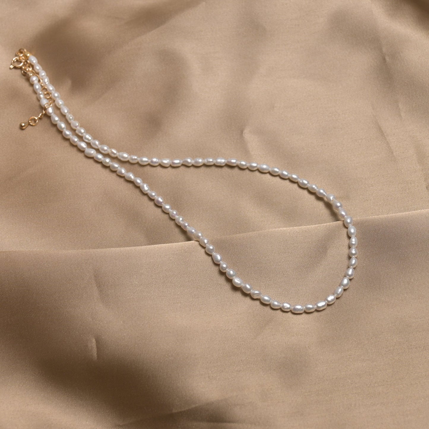 Classic Keshi 3 - 4mm Freshwater Pearl Necklace - ZG_Pearls14K Gold PlatedZG_Pearls