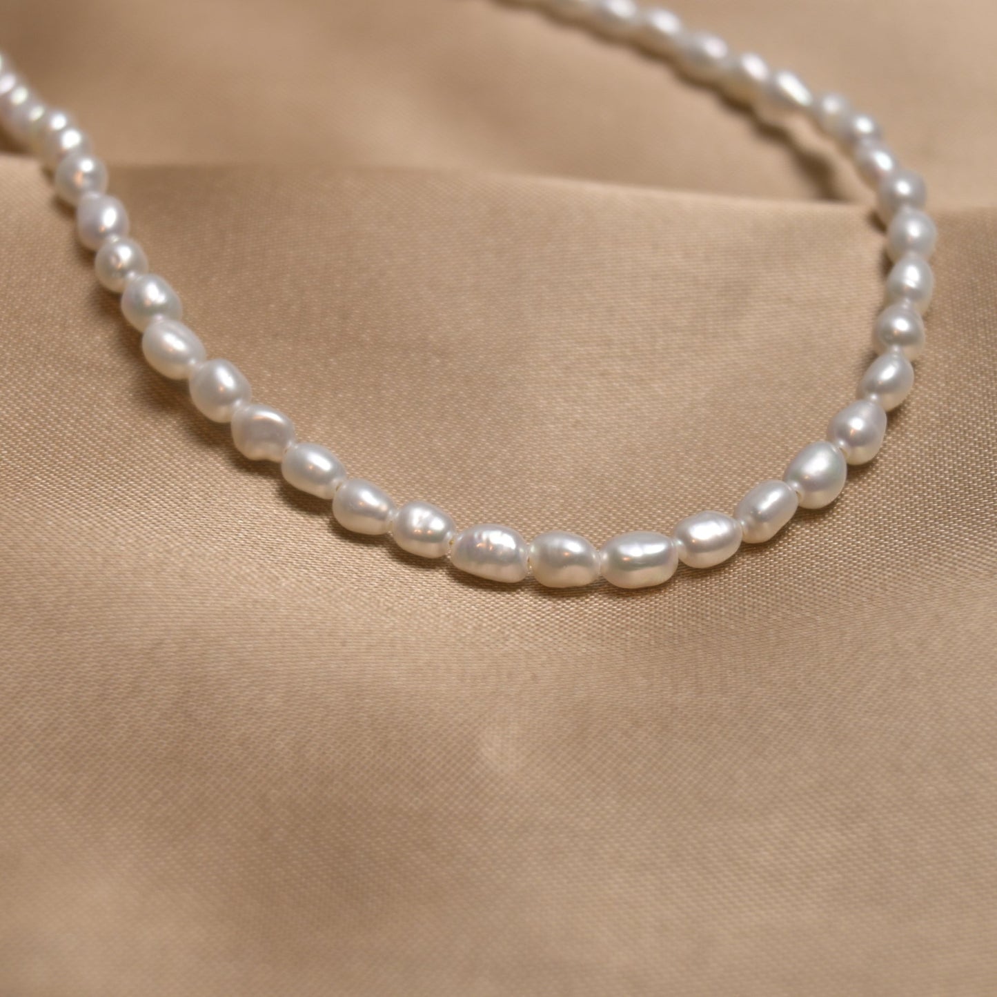Classic Keshi 3 - 4mm Freshwater Pearl Necklace - ZG_Pearls14K Gold PlatedZG_Pearls