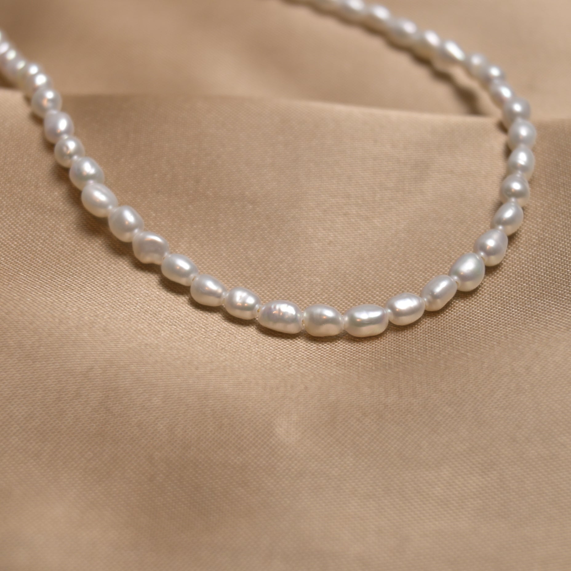 Classic Keshi 3 - 4mm Freshwater Pearl Necklace - ZG_Pearls14K Gold PlatedZG_Pearls
