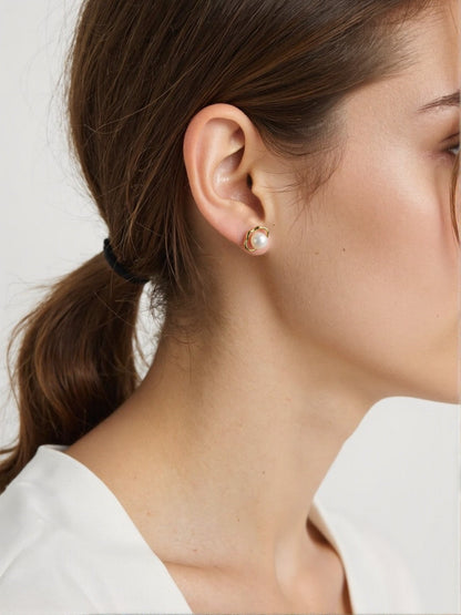 Cloud Pearl Stud Earrings - ZG_PearlsS925/Sterling SliverZG_PearlsSterling silverGold