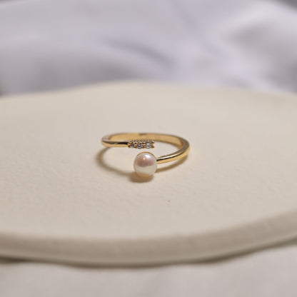 Golden Aura Freshwater Pearl Ring - ZG_Pearls14K Gold FilledZG_Pearls