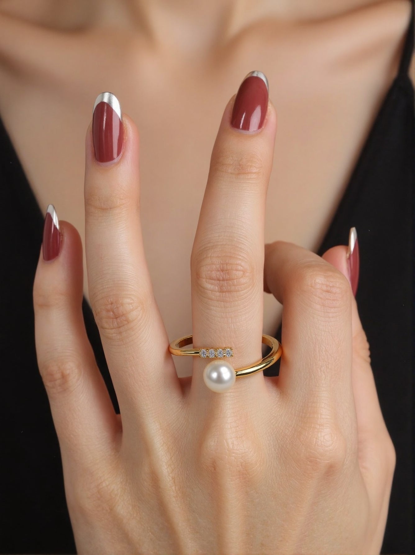 Golden Aura Freshwater Pearl Ring - ZG_Pearls14K Gold FilledZG_Pearls