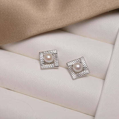 Heirloom Frame Pearl Studs - ZG_PearlsS925/Sterling SliverZG_PearlsSterling silverSilver