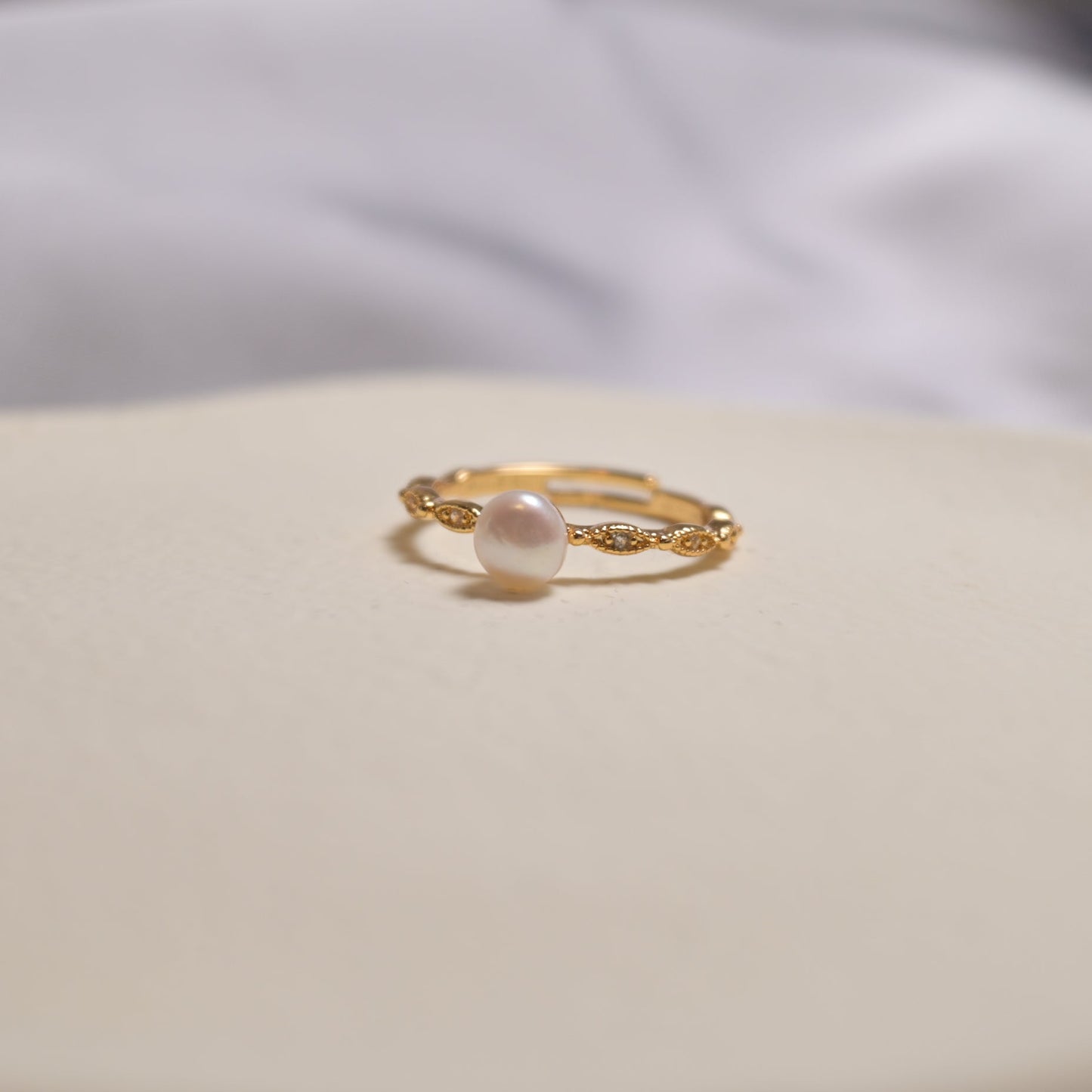 Vintage Bloom Freshwater Pearl Ring - ZG_Pearls14K Gold FilledZG_Pearls