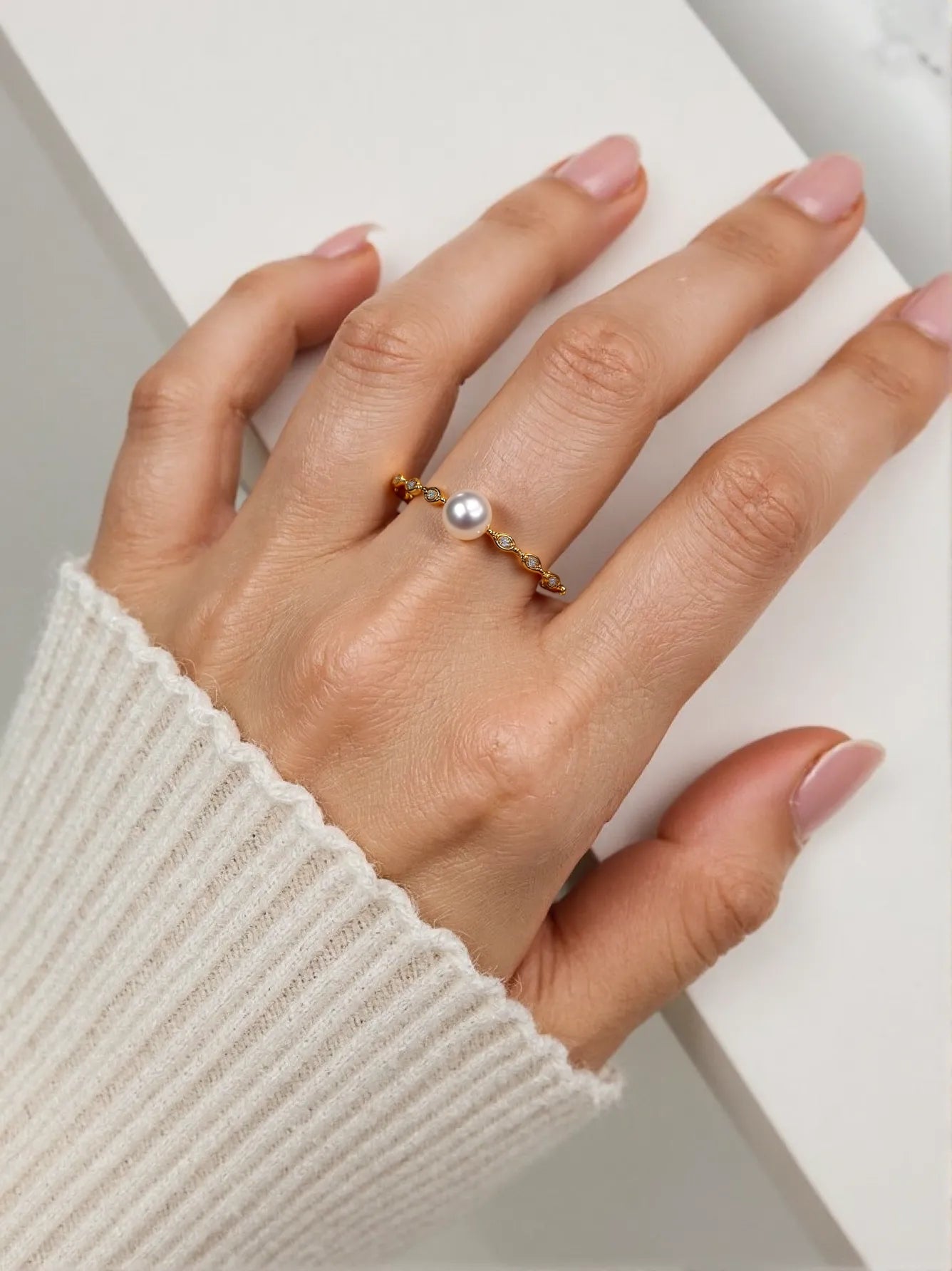 Vintage Bloom Freshwater Pearl Ring - ZG_Pearls14K Gold FilledZG_Pearls