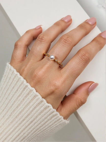 Vintage Bloom Freshwater Pearl Ring - ZG_Pearls14K Gold FilledZG_Pearls